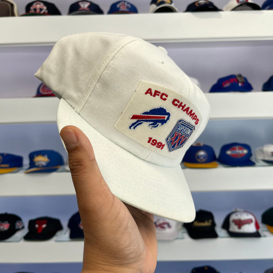 Vintage 1991 NFL Buffalo Bills AFC Champs Super Bowl XXV Snap Back