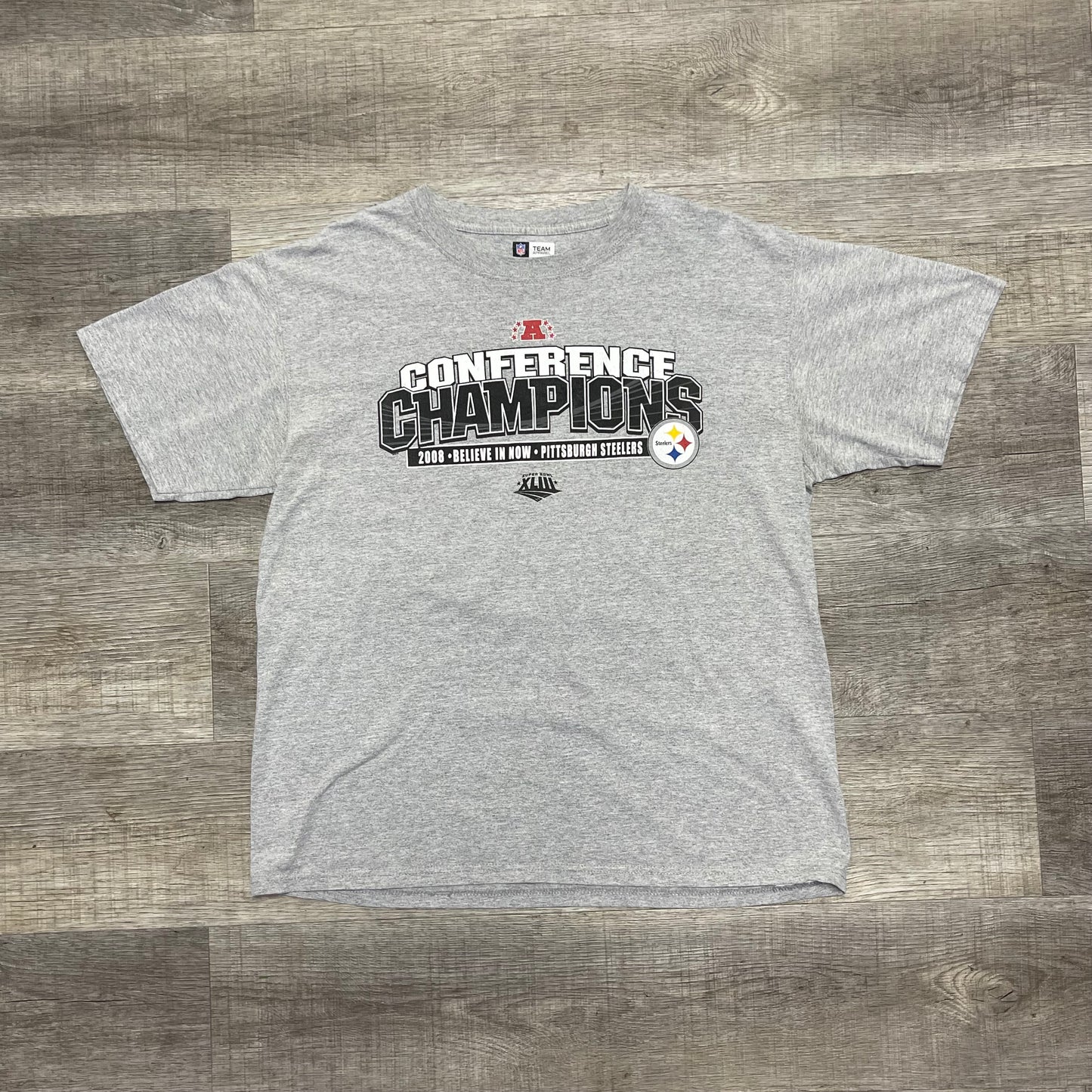 Vintage 2008 Pittsburgh Steelers AFC Champions Shirt Size Large