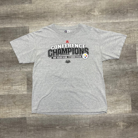 Vintage 2008 Pittsburgh Steelers AFC Champions Shirt Size Large