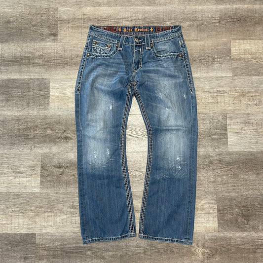 Vintage Y2K Rock Revival Denim Jeans Size 34x40