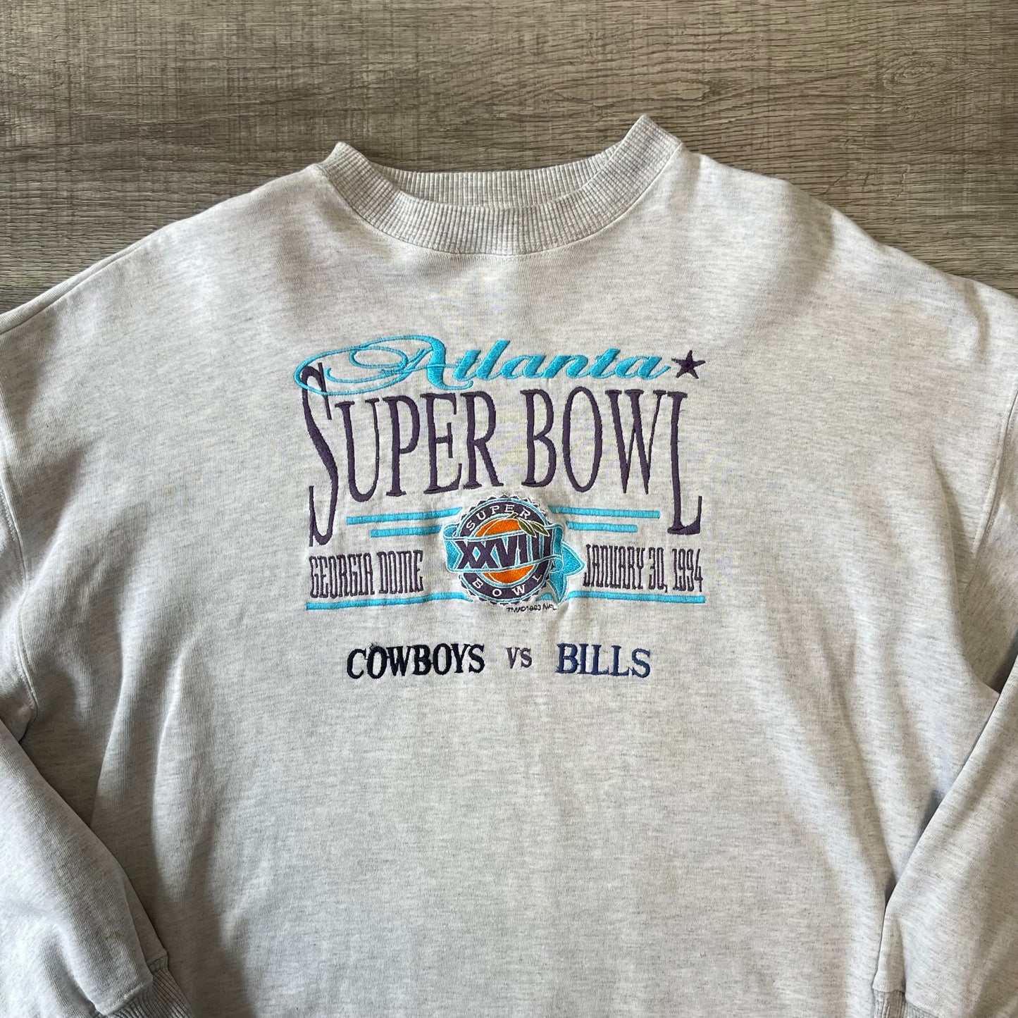 Vintage 1994 Buffalo Bills Vs Dallas Cowboys Super Bowl XXVIII Sweatshirt Size Large