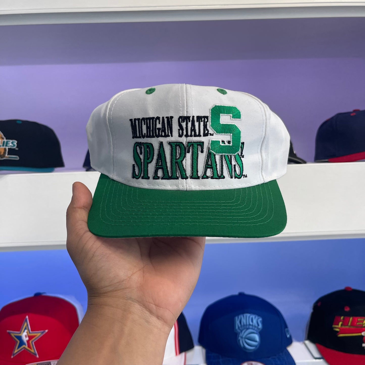 1990s NCAA Michigan Spartans Logo 7 Twill Snap Back