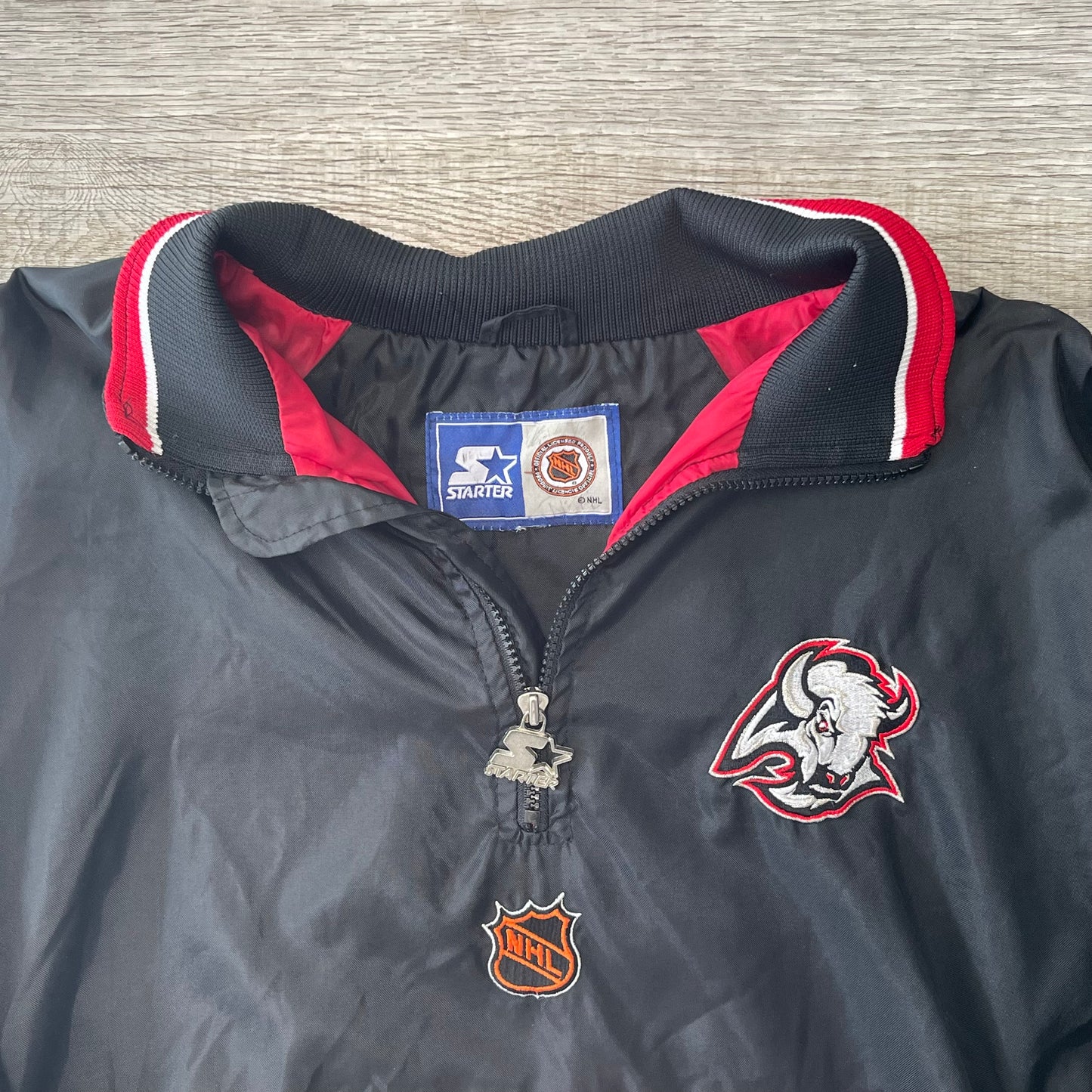 Vintage 1990s NHL Buffalo Sabres Pull Over Starter Jacket Size XXL