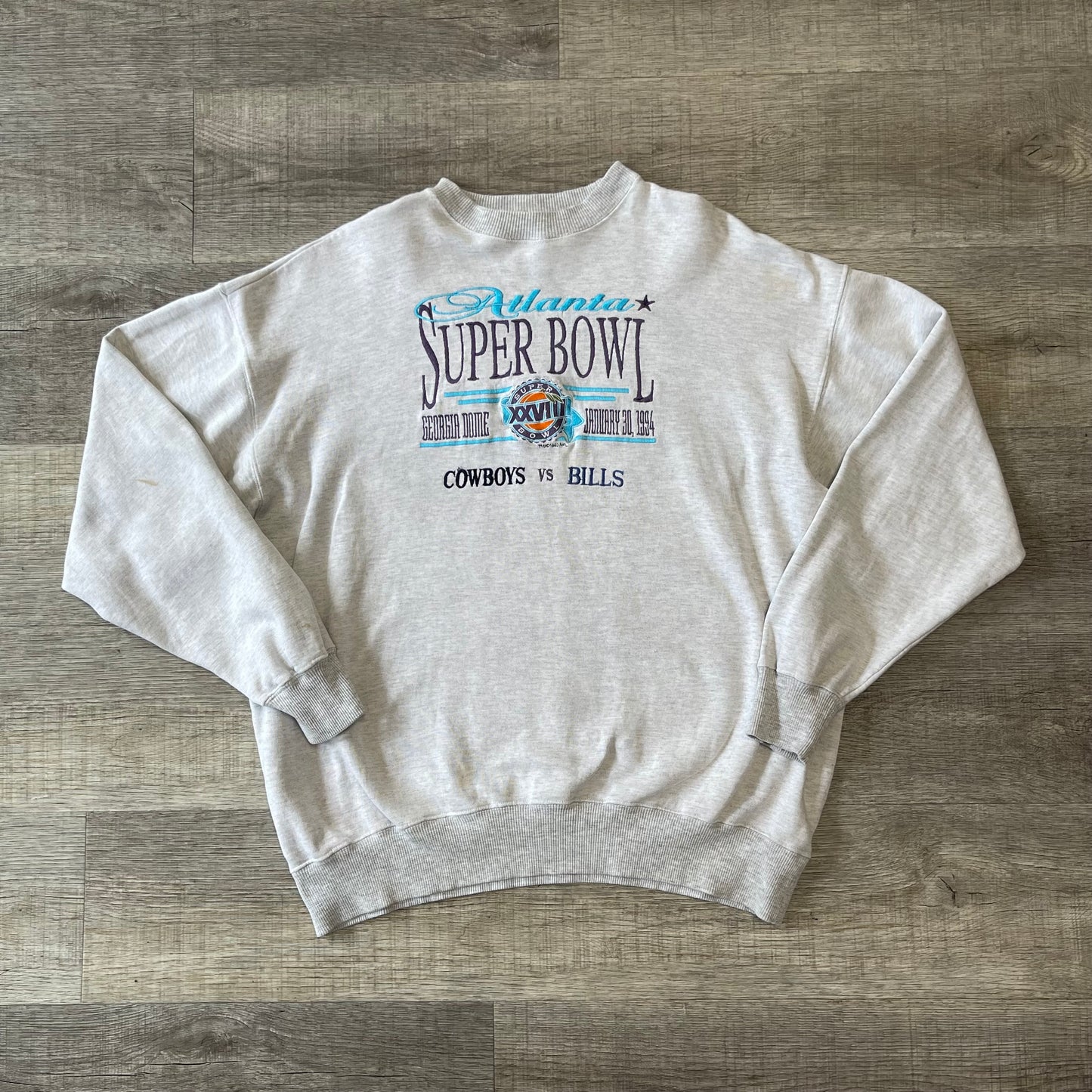Vintage 1994 Buffalo Bills Vs Dallas Cowboys Super Bowl XXVIII Sweatshirt Size Large