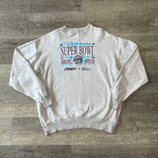 Vintage 1994 Buffalo Bills Vs Dallas Cowboys Super Bowl XXVIII Sweatshirt Size Large