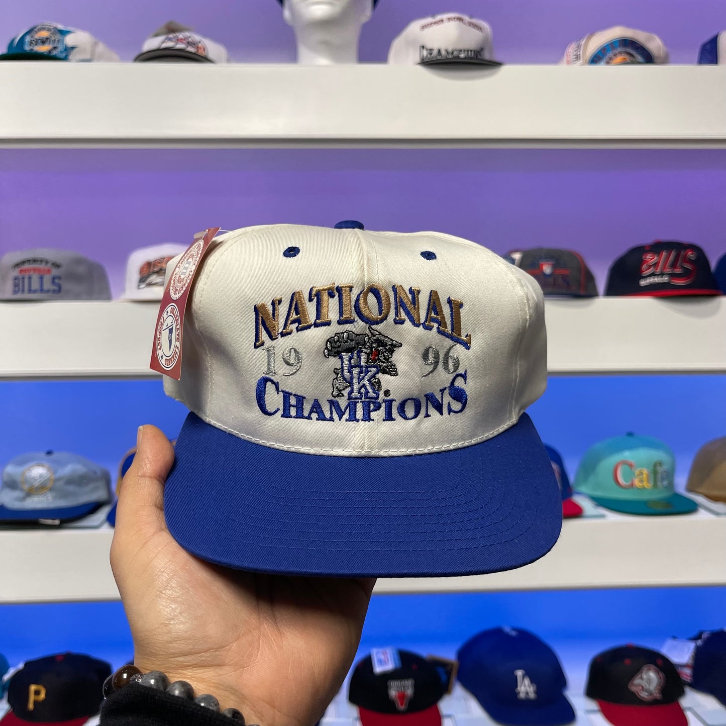 Vintage NCAA 1996 Kentucky Wildcats National Champions Snap Back New with Tags