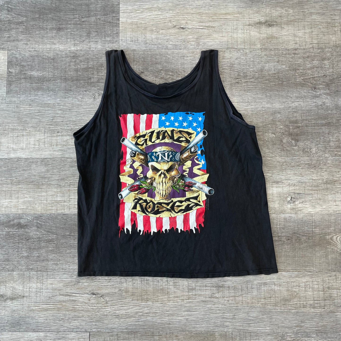 Guns N Roses 1991 Use Your Illusion Tour Black Tank Top Mens Size Large USA Made