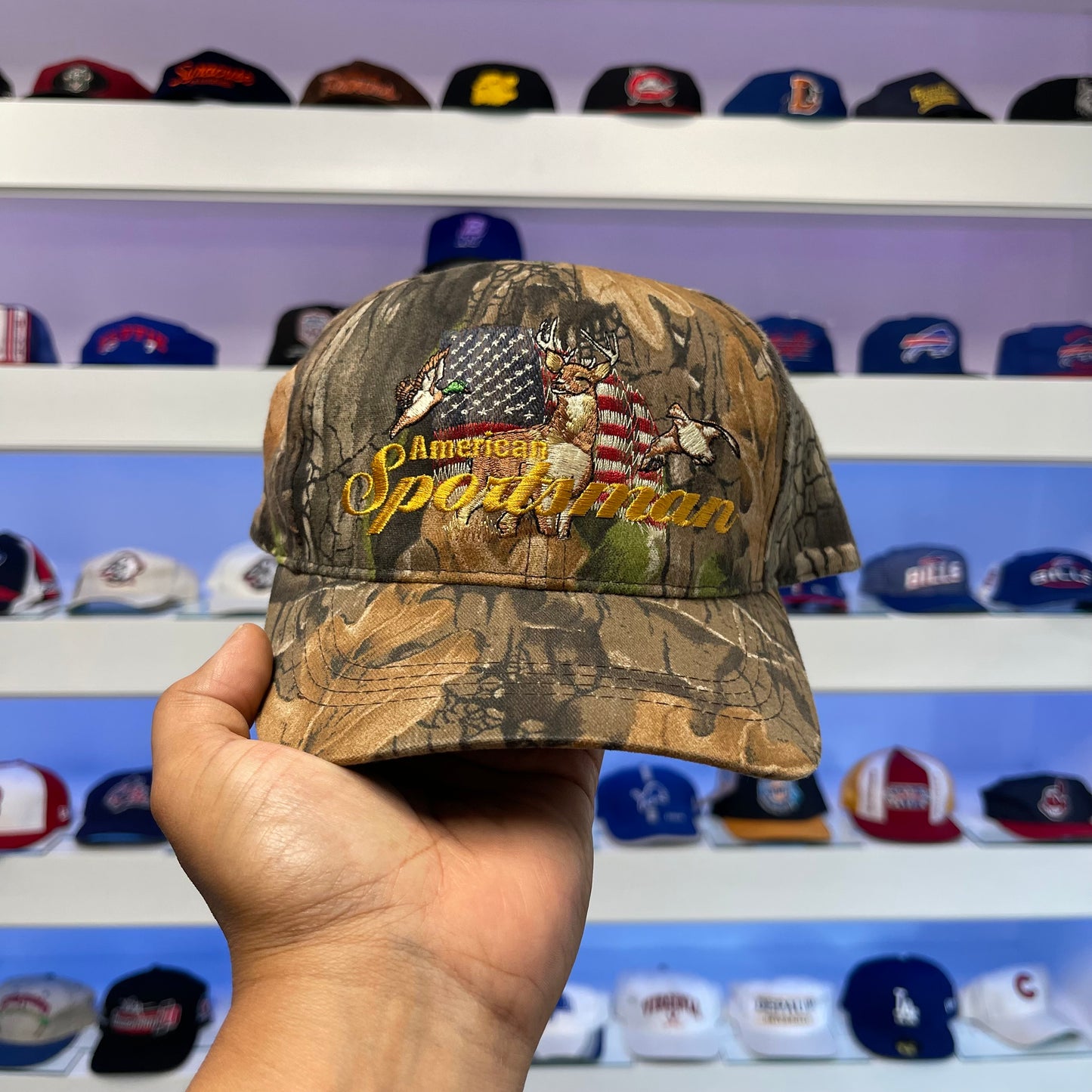 Vintage 1990s American Sportsman Camo Snap Back