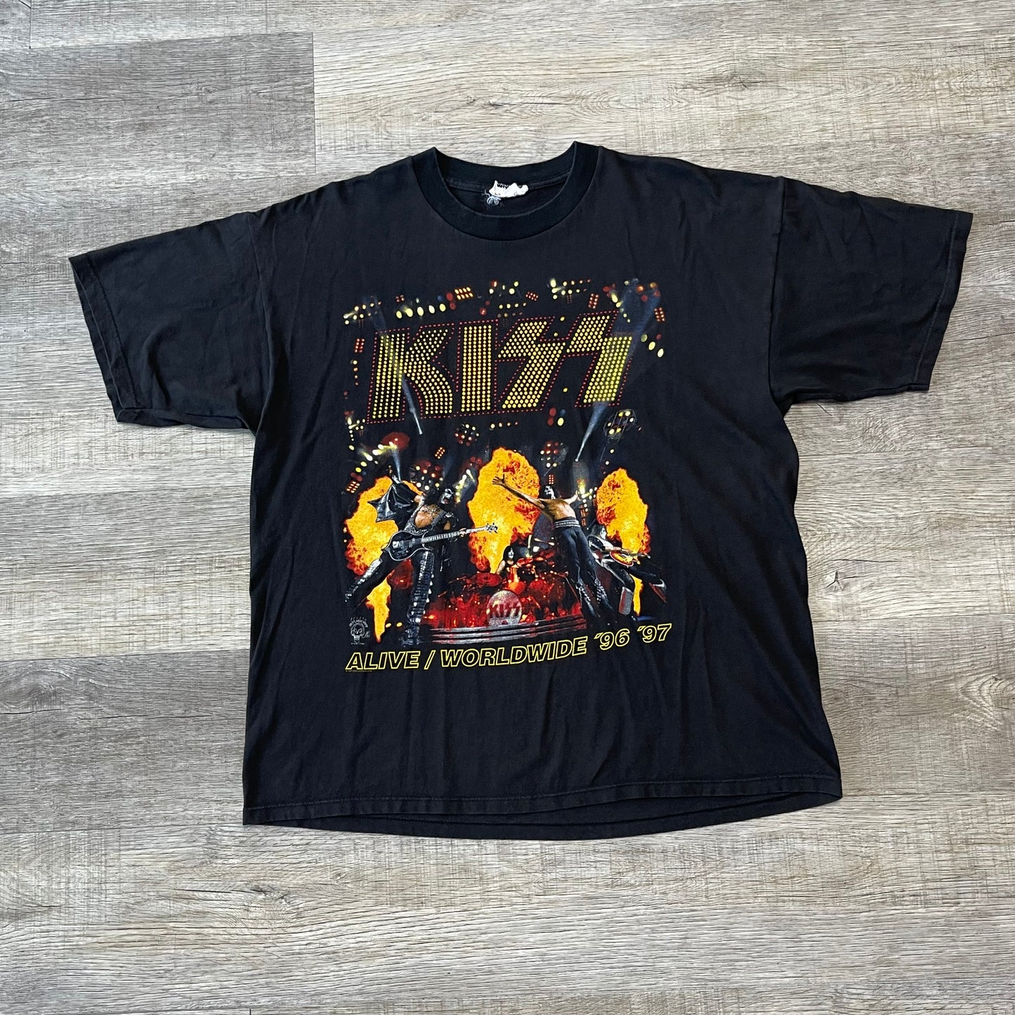 Vintage 1996 Kiss Alive Worldwide 96’ 97’ Single Stitch Band Concert Shirt XL