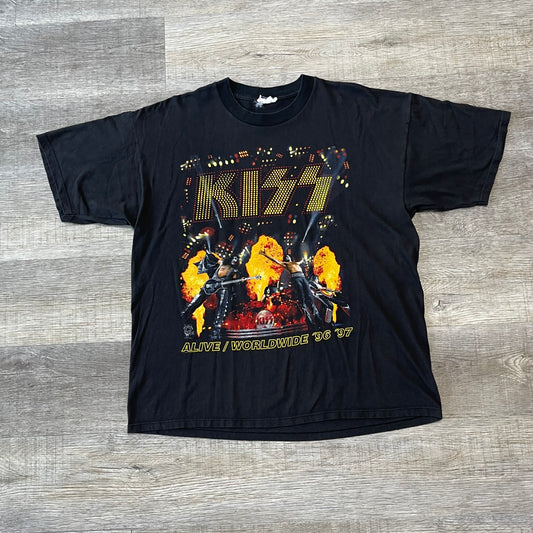 Vintage 1996 Kiss Alive Worldwide 96’ 97’ Single Stitch Band Concert Shirt XL