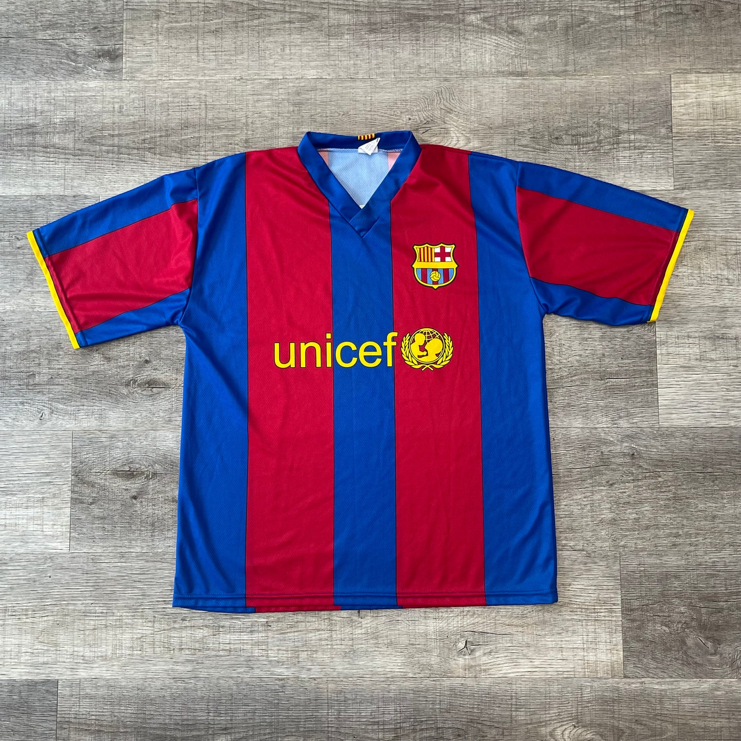 Vintage 2007-08 Leo Messi Barcelona Home Soccer Jersey Size XL