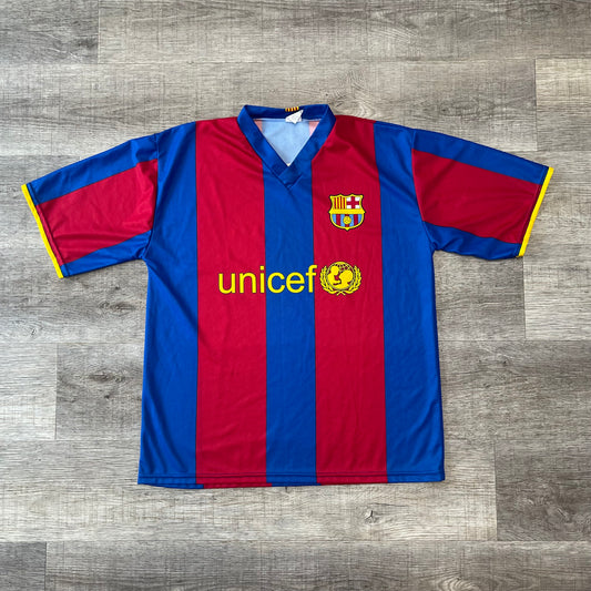 Vintage 2007-08 Leo Messi Barcelona Home Soccer Jersey Size XL