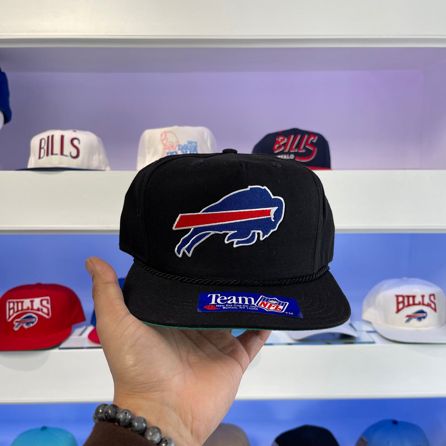 Vintage 1990s NFL Buffalo Bills Black New Era Snap Back