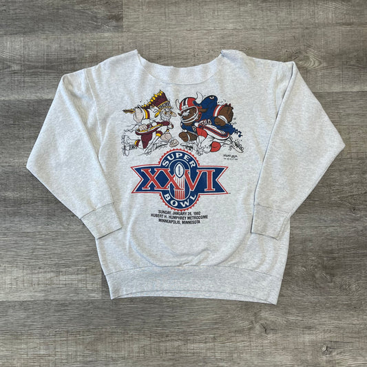 Vintage 1991 Buffalo Bills Vs Washington Redskins Super XXVI Sweatshirt Size Large