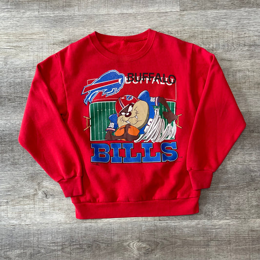 Vintage 1990s Buffalo Bills Tasmanian Devil Looney Tunes Sweatshirt Size Medium