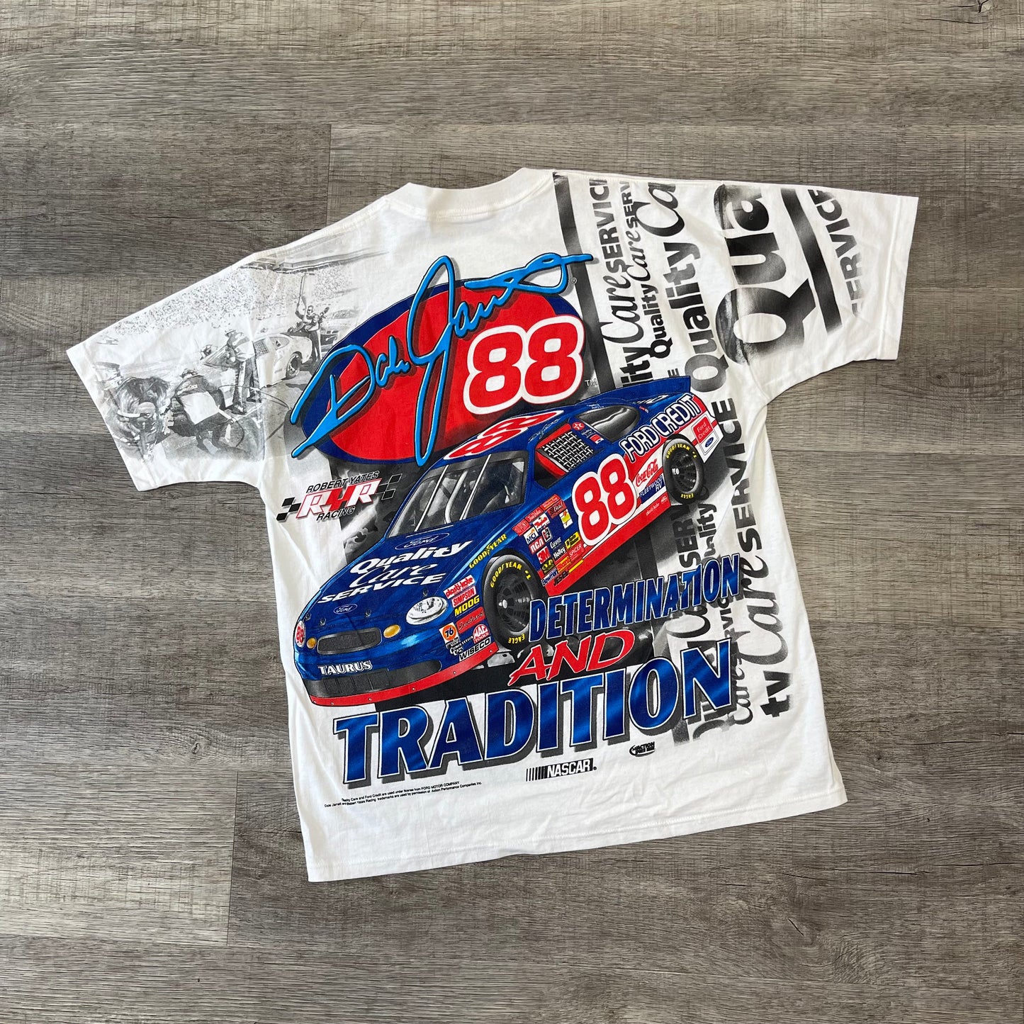 Dale Jarrett 90s Nascart Chase Authentic AOP Vintage T Shirt Medium New Dead Stock