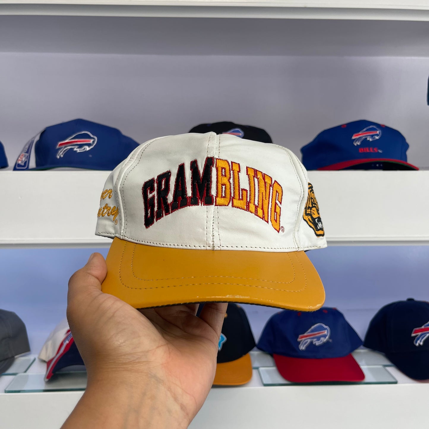 Vintage Grambling State Leather Snap Back