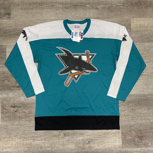 Vintage 1990s NHL San Jose Sharks Jersey Medium New with Tags