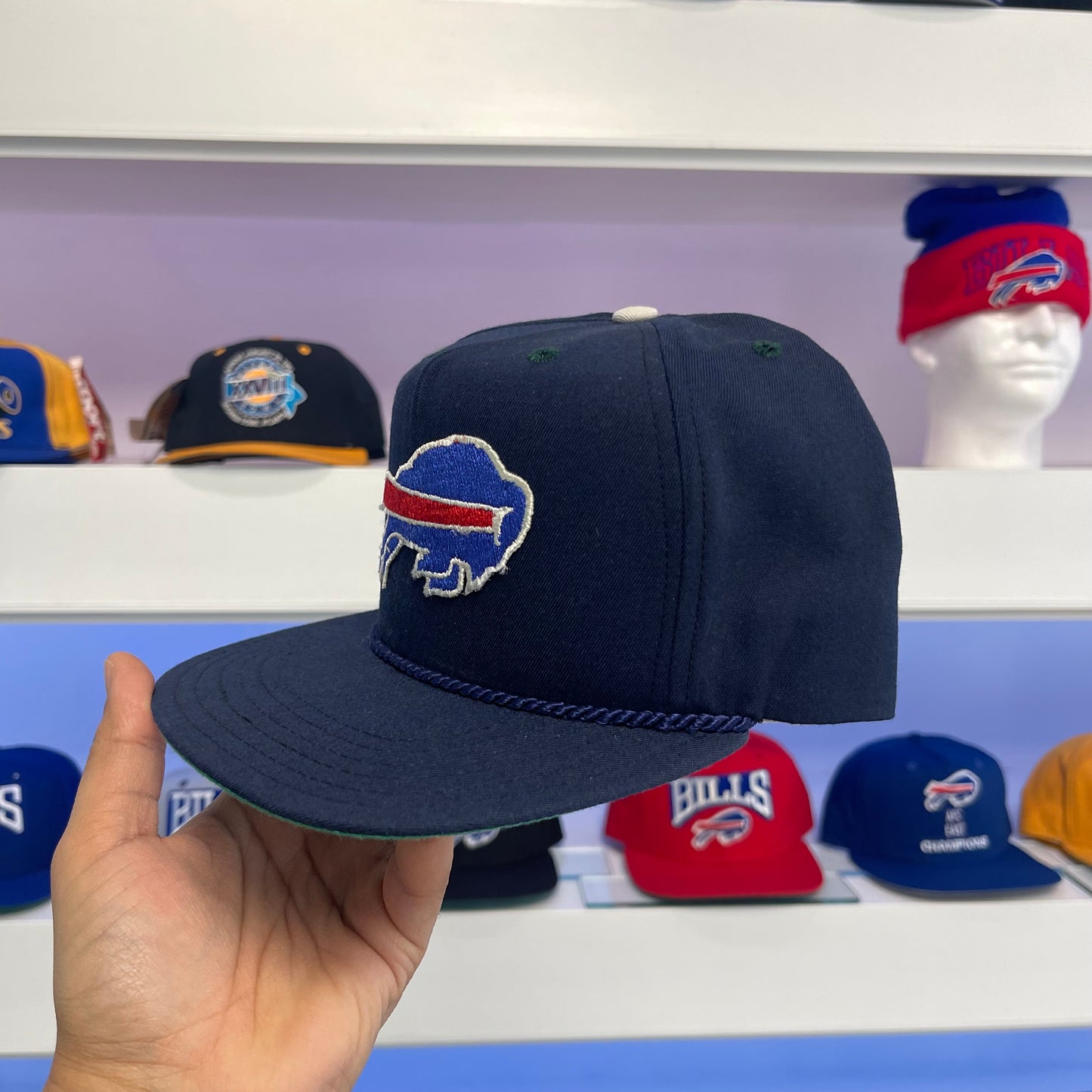 Vintage Buffalo Bills Navy Wool Snap Back