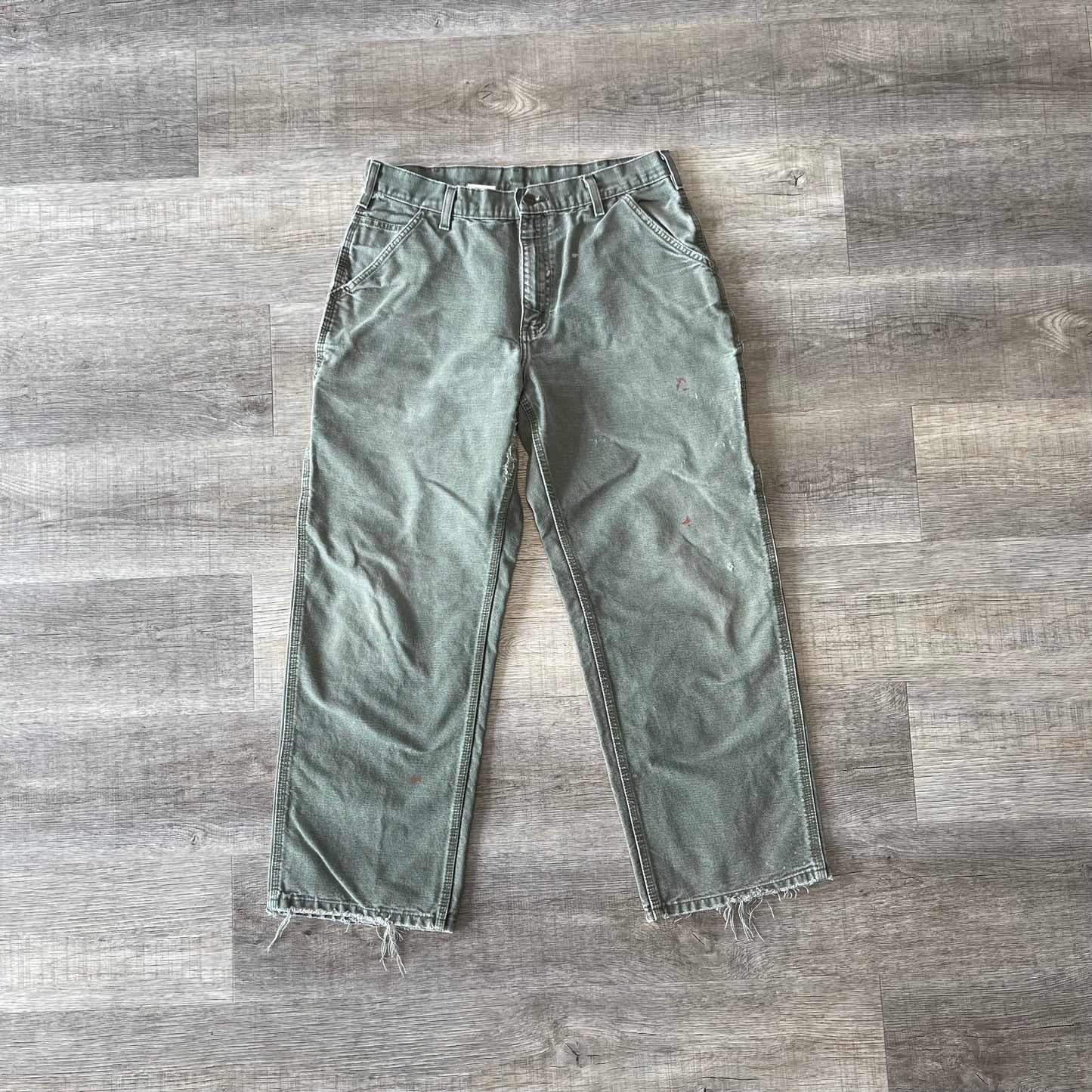 Vintage Y2K Carhartt Denim Jeans 30x30 Olive Green