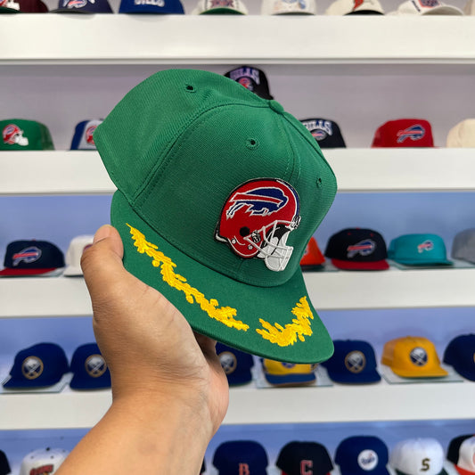 Vintage 1990s Buffalo Bills Kelly Green Wool Snap Back
