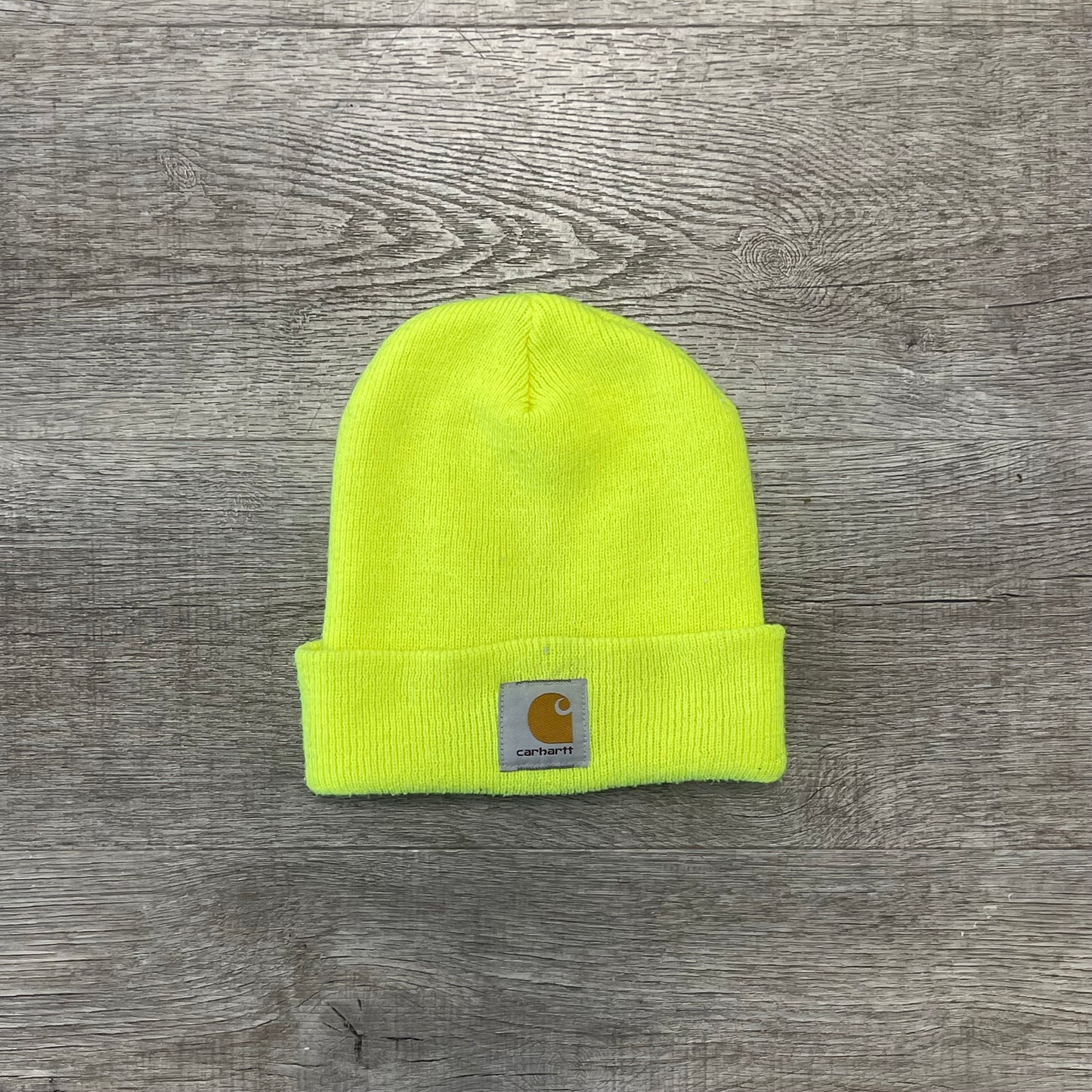 Vintage Neon Green Carhartt Knit Beanie Hat