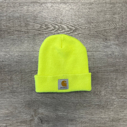 Vintage Neon Green Carhartt Knit Beanie Hat