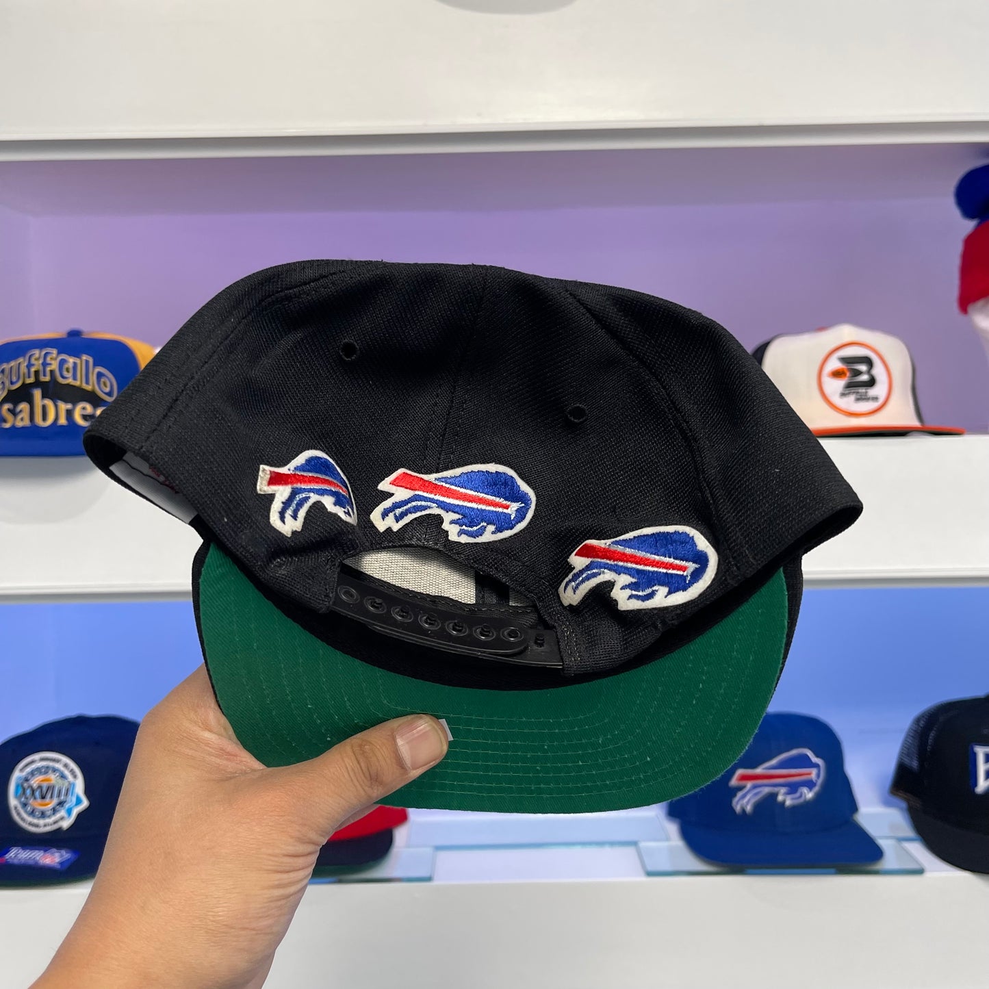 Vintage Buffalo Bills Black Wool Snap Back