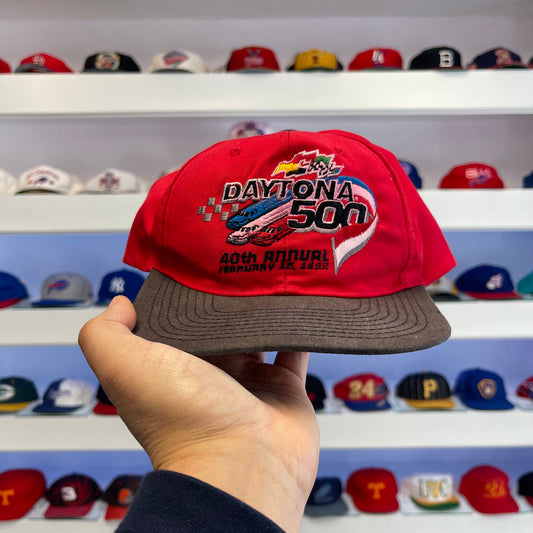 Vintage 1990s NASCAR Daytona 500 40th anniversary Red Snap Back