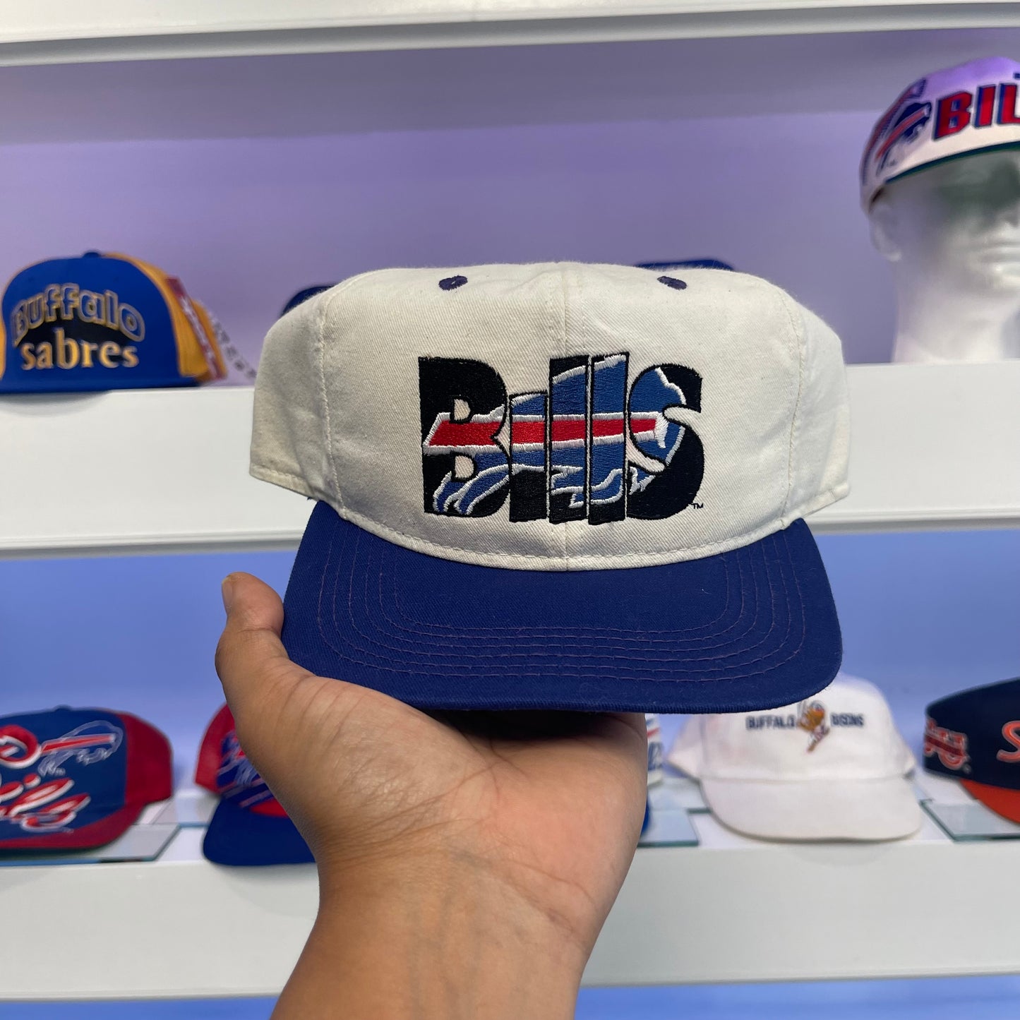 Vintage 1990s Buffalo Bills Pull String Snap Back