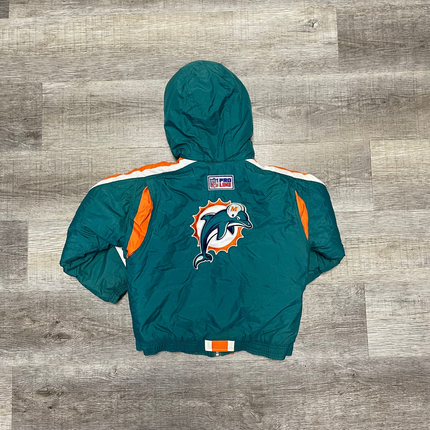 Vintage 1990s Miami Dolphins Kids Starter Jacket Large