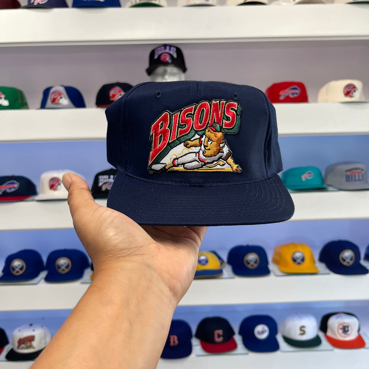 Vintage 1990s MiLB Buffalo Bisons Sliding Logo Snap Back