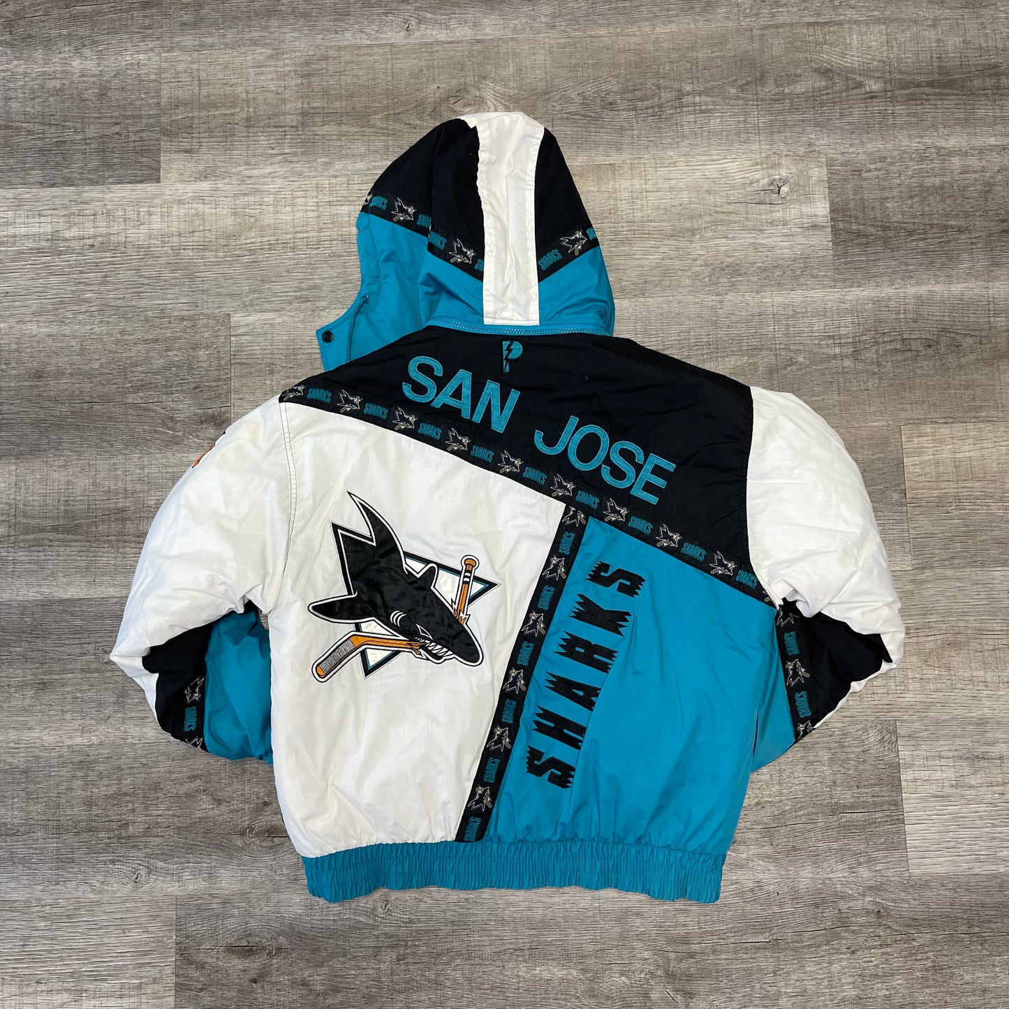 1990s San Jose Sharks Pro Player Jacket Size Medium