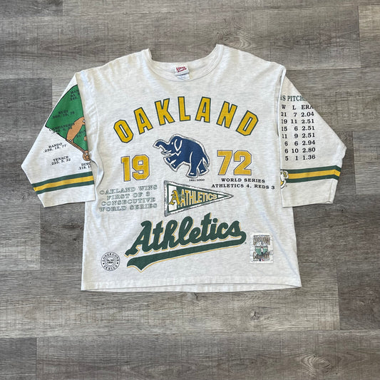 1991 Long Gone Oakland Athletics A’s Cooperstown Baseball 3/4 Sleeve Shirt