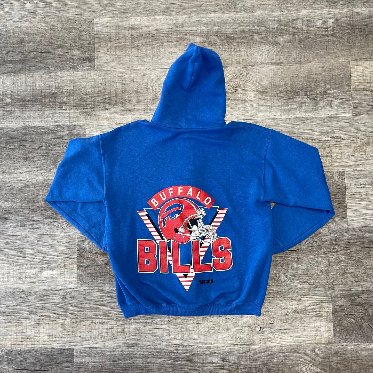 Vintage 1990s NFL Buffalo Bills Trench Sample Zip Up Hoodie Size Large
