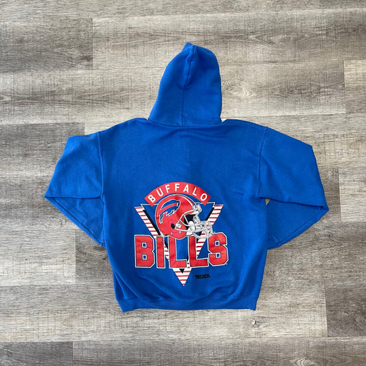 Vintage 1990s NFL Buffalo Bills Trench Sample Zip Up Hoodie Size Large