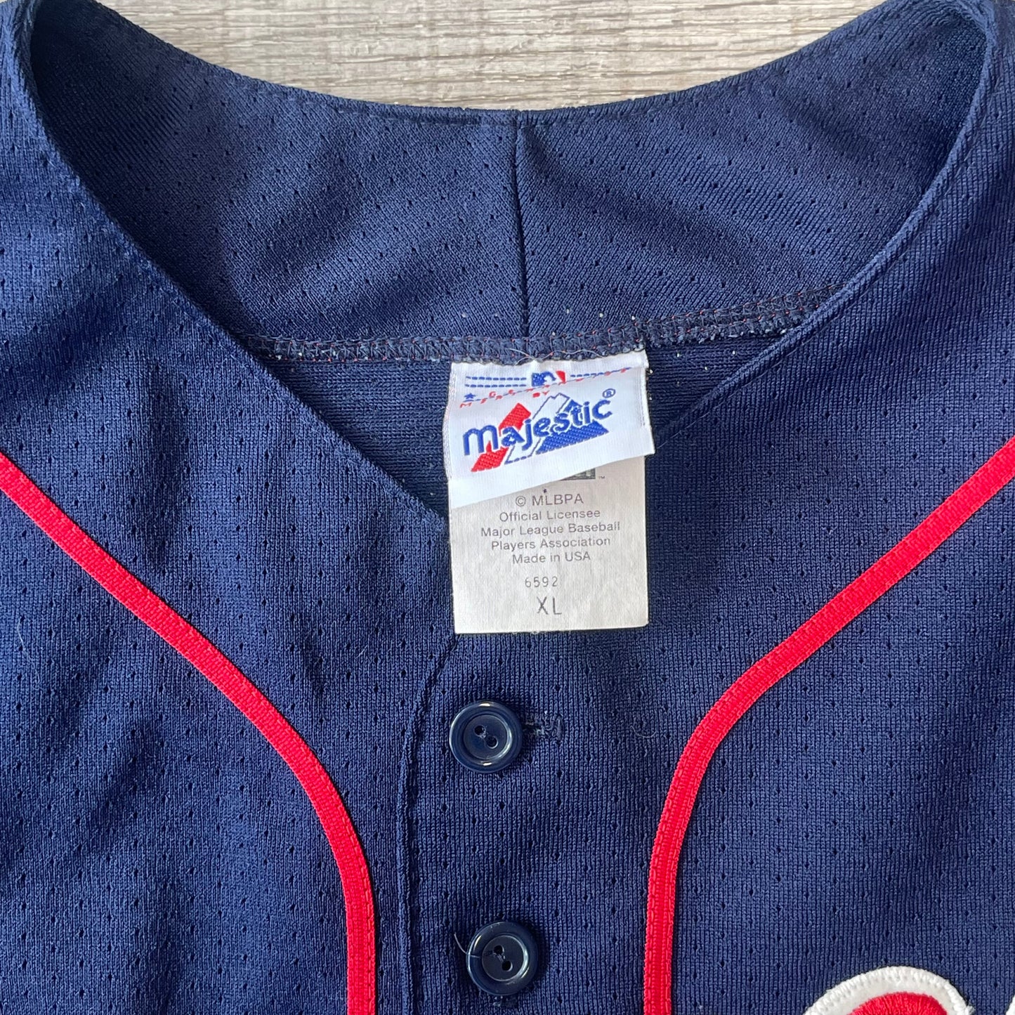 Vintage 1990s MLB Atlanta Braves Chipper Jones Majestic Jersey Size XL