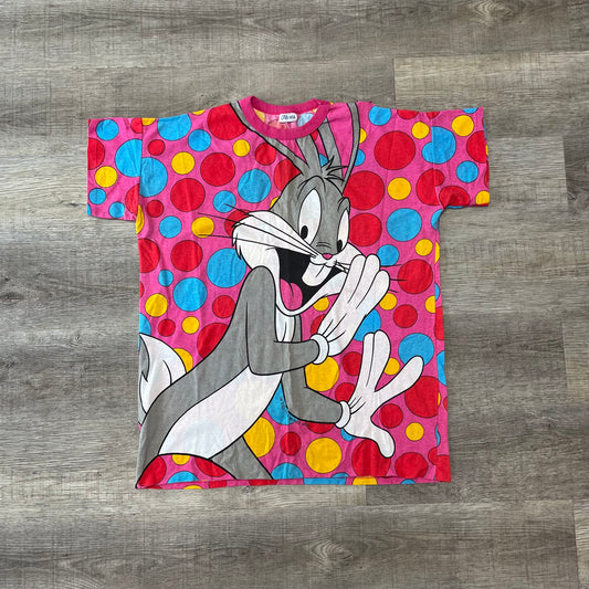 Vintage 1993 Bugs Bunny AOP T Shirt Size XL