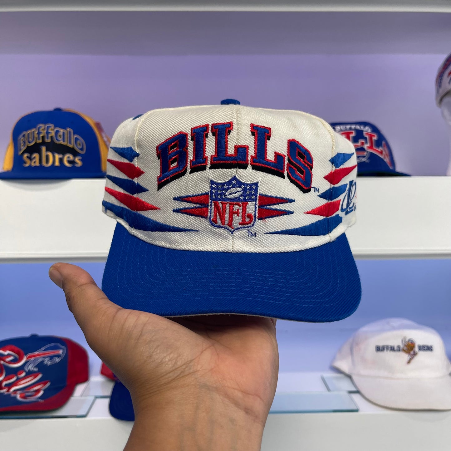 1990s Buffalo Bills Logo Athletic Diamond Cut Wool Snap Back