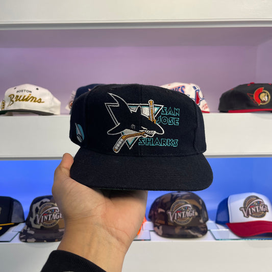 1990s San Jose Sharks Block Head Snap Back