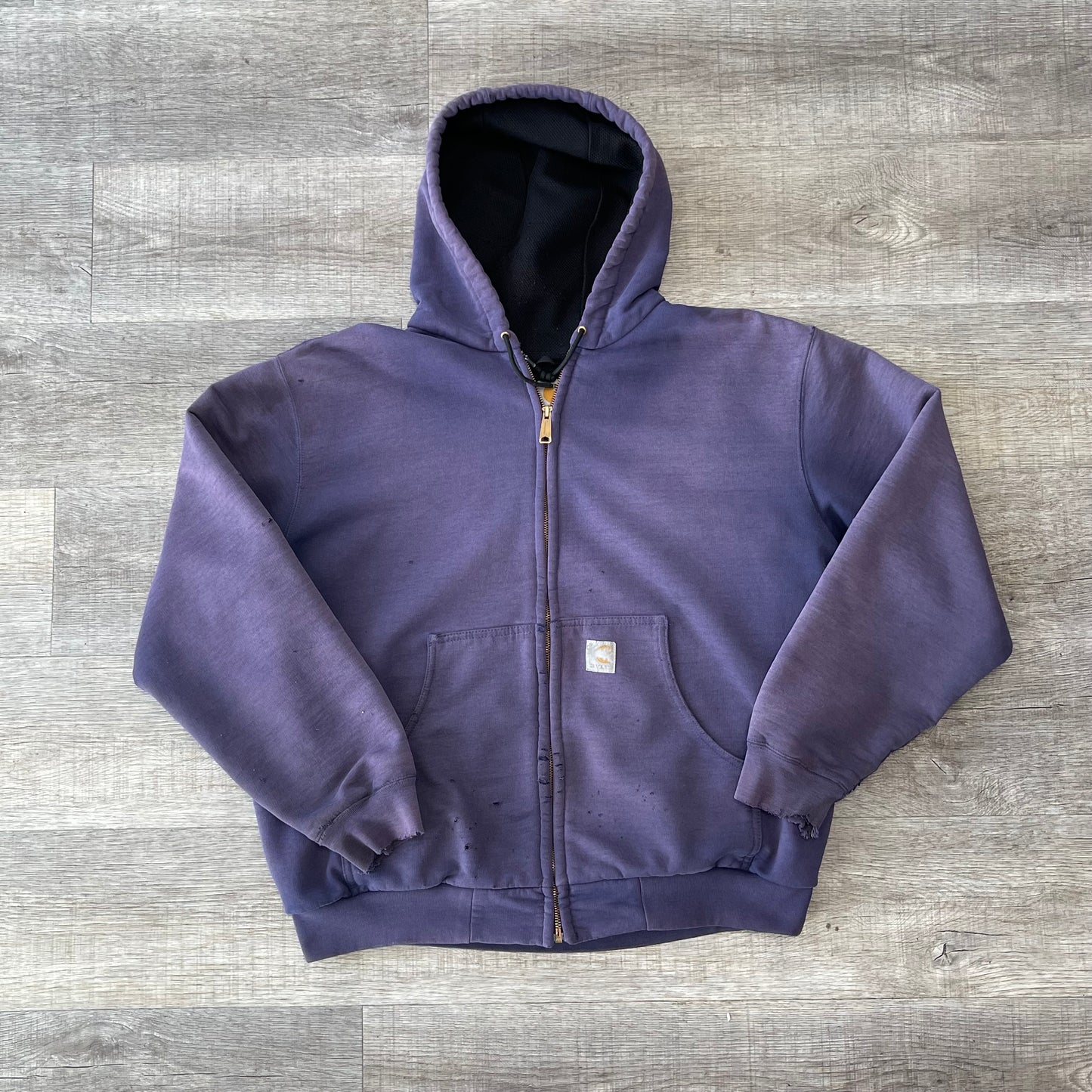 Vintage 1990s Carhartt Faded Zip Up Hoodie Size Large