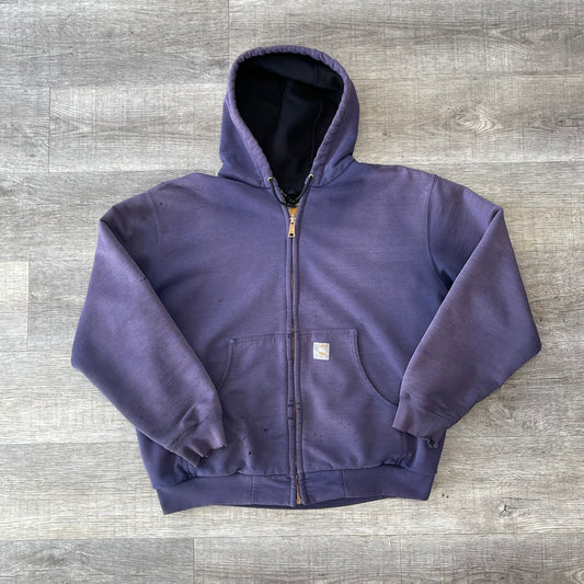 Vintage 1990s Carhartt Faded Zip Up Hoodie Size Large