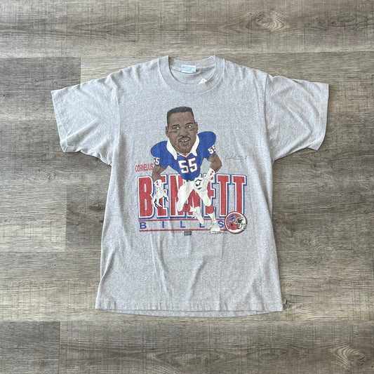 Vintage 90s Buffalo Bills Cornelius Bennett T Shirt Size Large Salem Tag