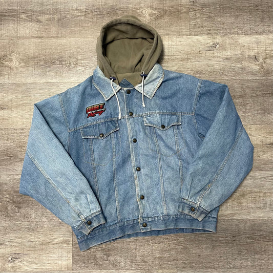 Vintage 1990s Everything Vintage Denim Hood Jacket Size XL