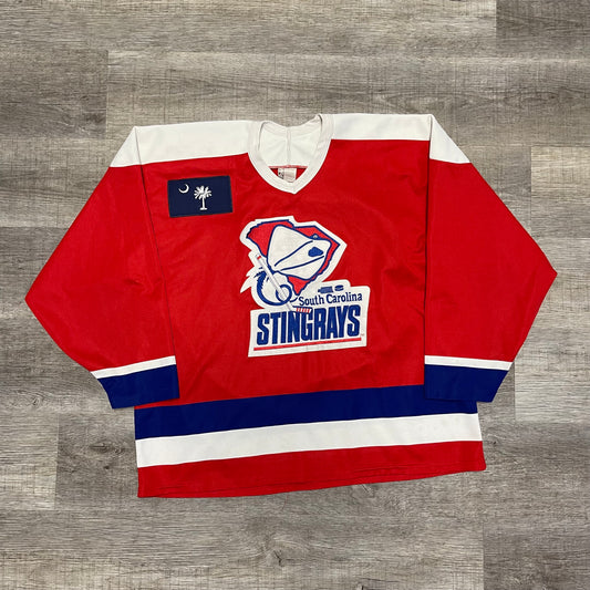 Vintage 1990s ECHL South Carolina Stingrays Pro Wear Jersey Size XL