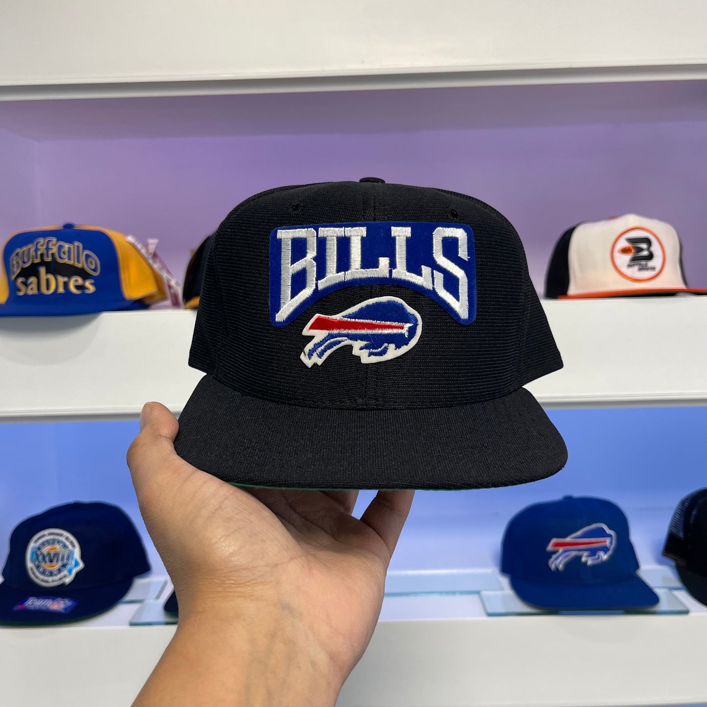 Vintage Buffalo Bills Black Wool Snap Back