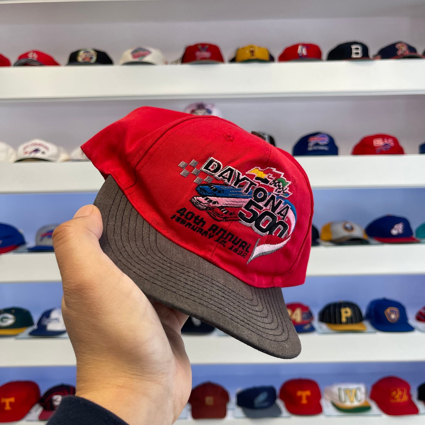 Vintage 1990s NASCAR Daytona 500 40th anniversary Red Snap Back