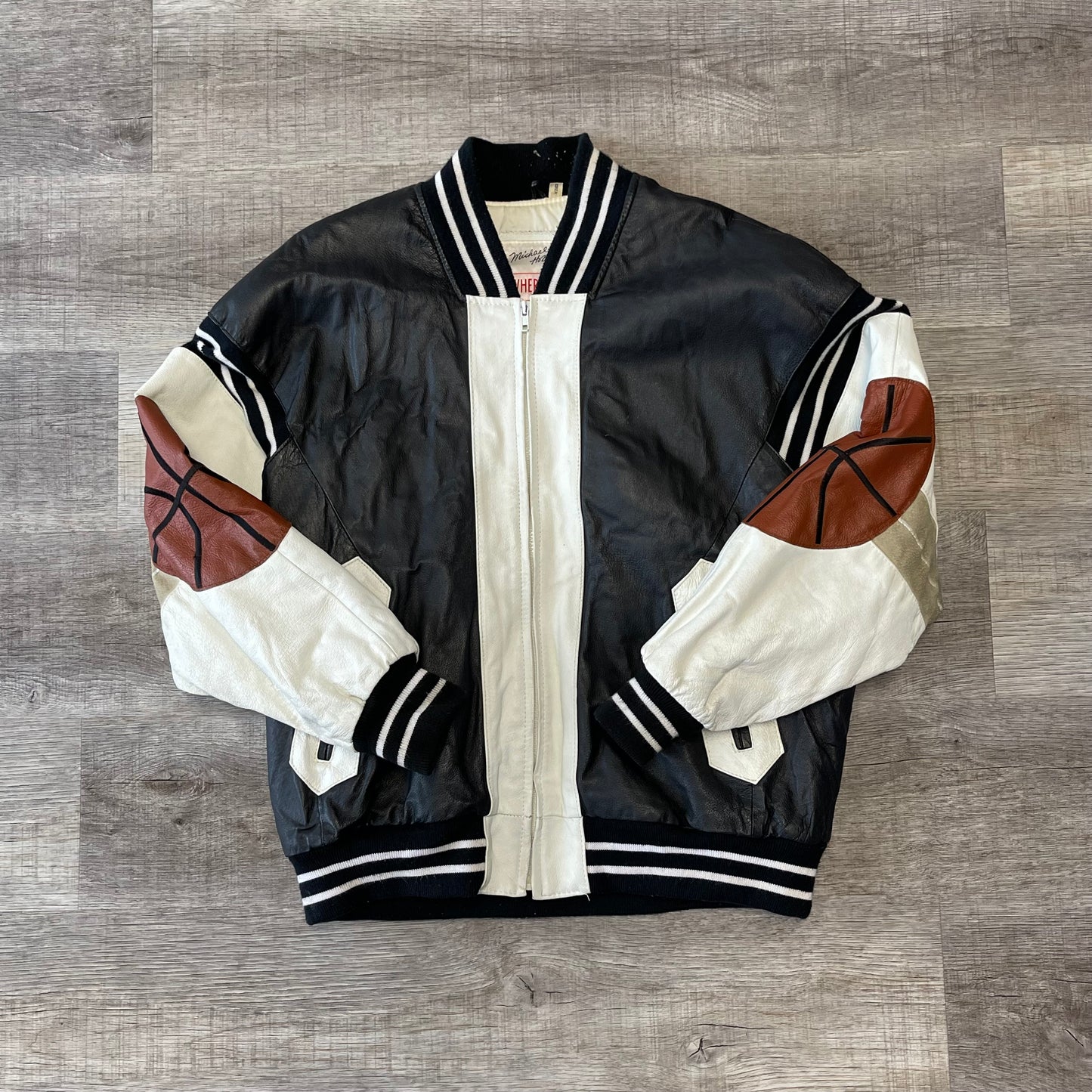 Rare Vintage Michael Hoban Basketball Leather Suede Jacket Large