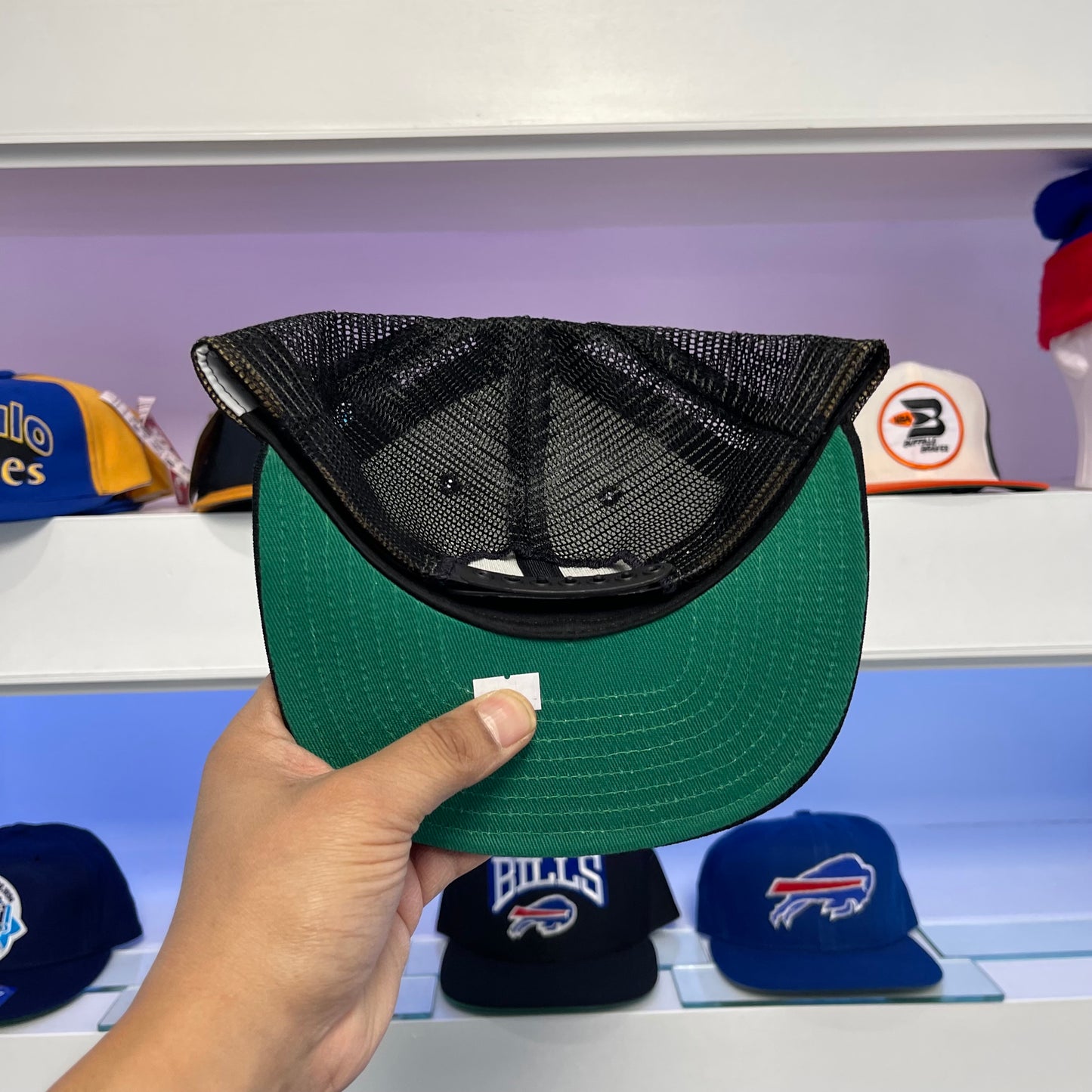 Vintage Buffalo Bills Black Mesh New Era Snap Back