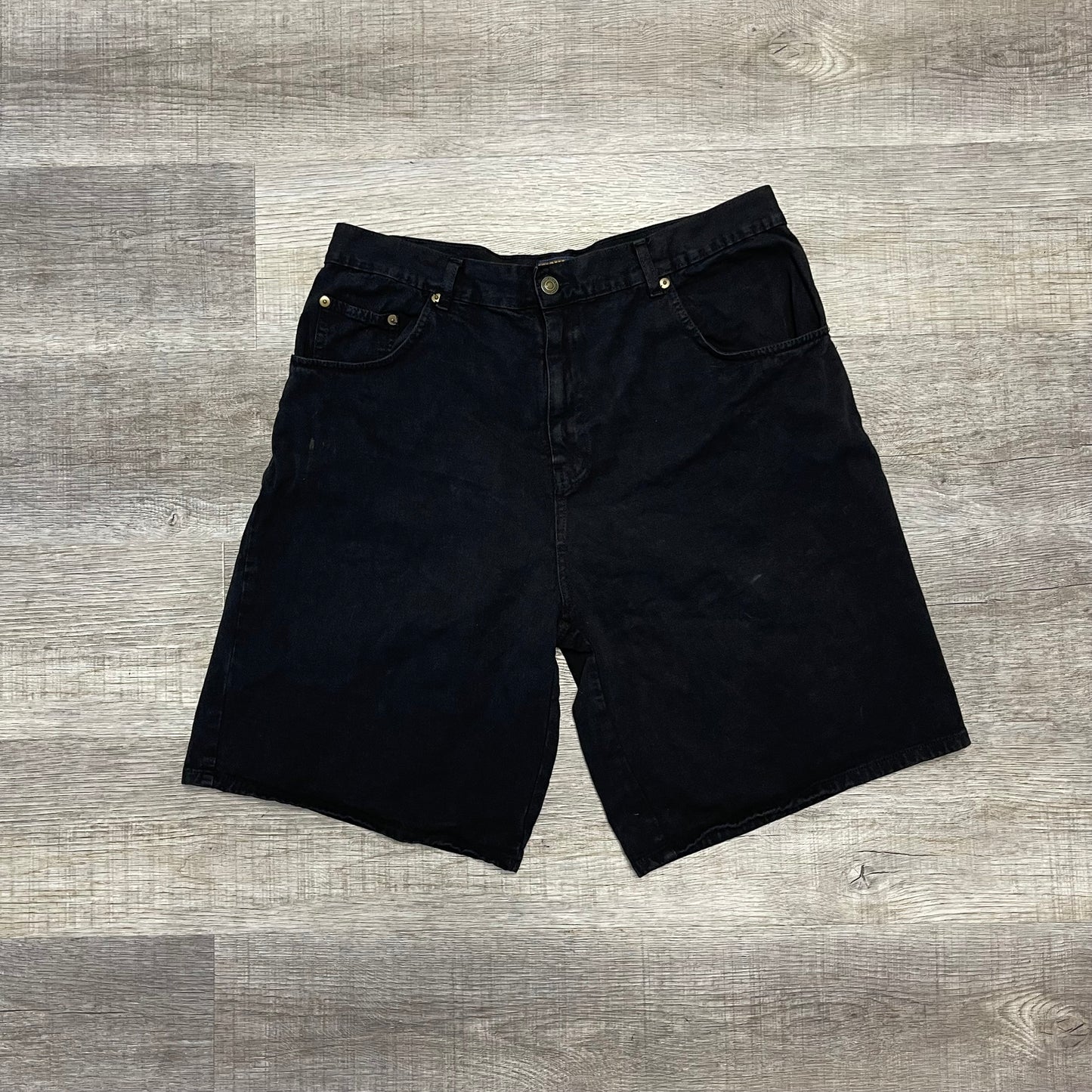 Vintage 90s Black Denim Shorts Size 36